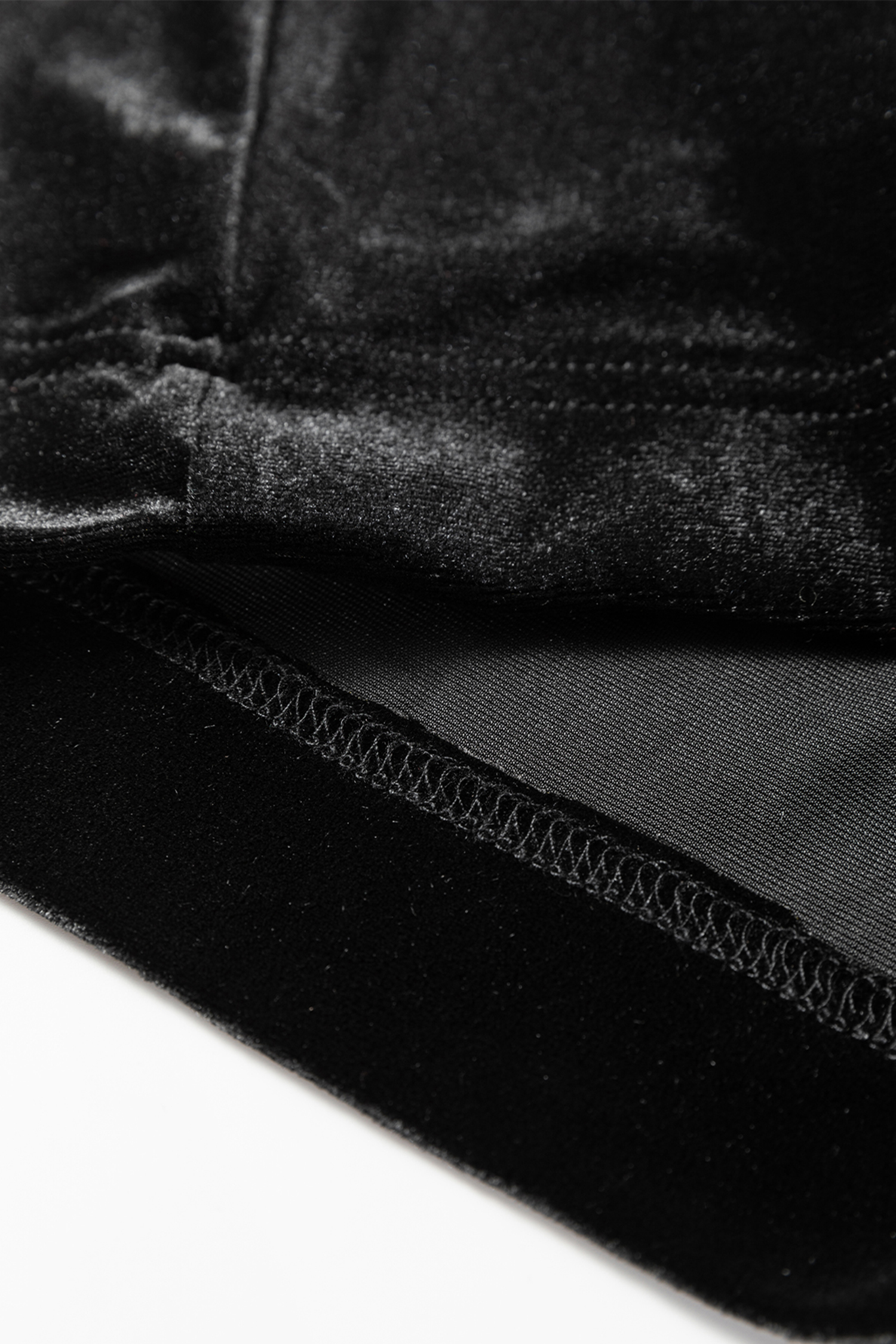 Black Shiny Velvet Drawstring High Waist Straight Leg Casual Pants