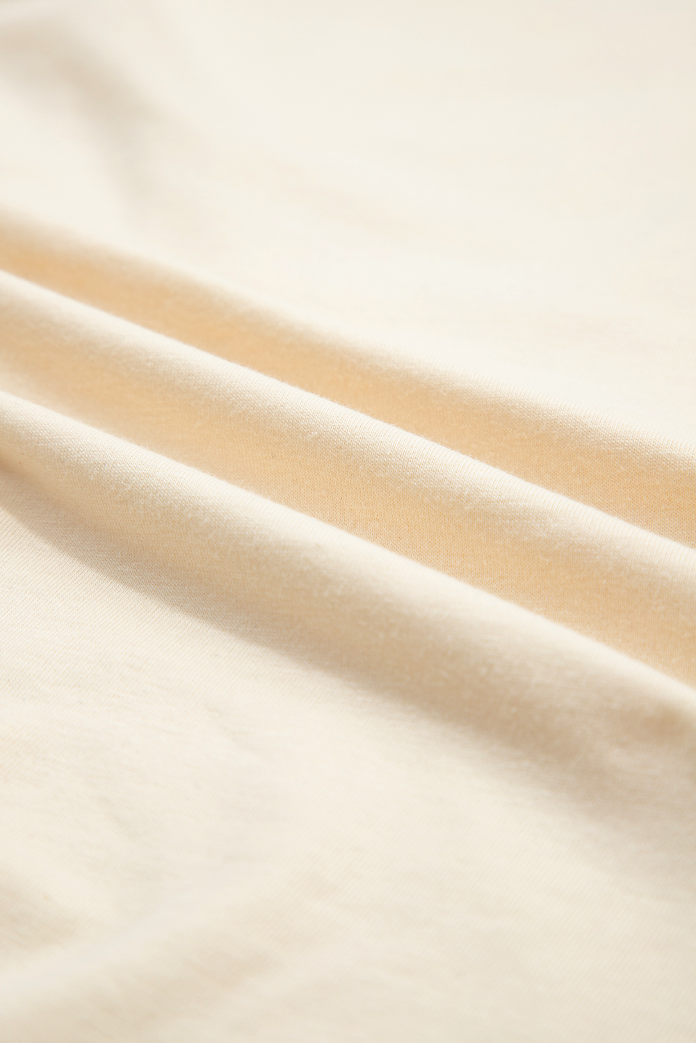 Apricot Flower Patched Exposed Stitching Trim Crew Neck Loose Tee