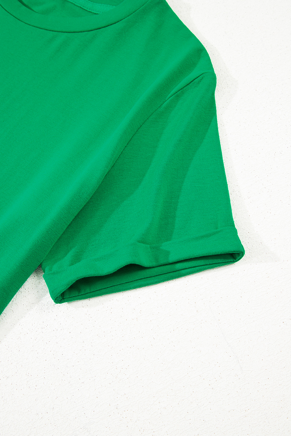 Khaki Casual Plain Crew Neck Tee
