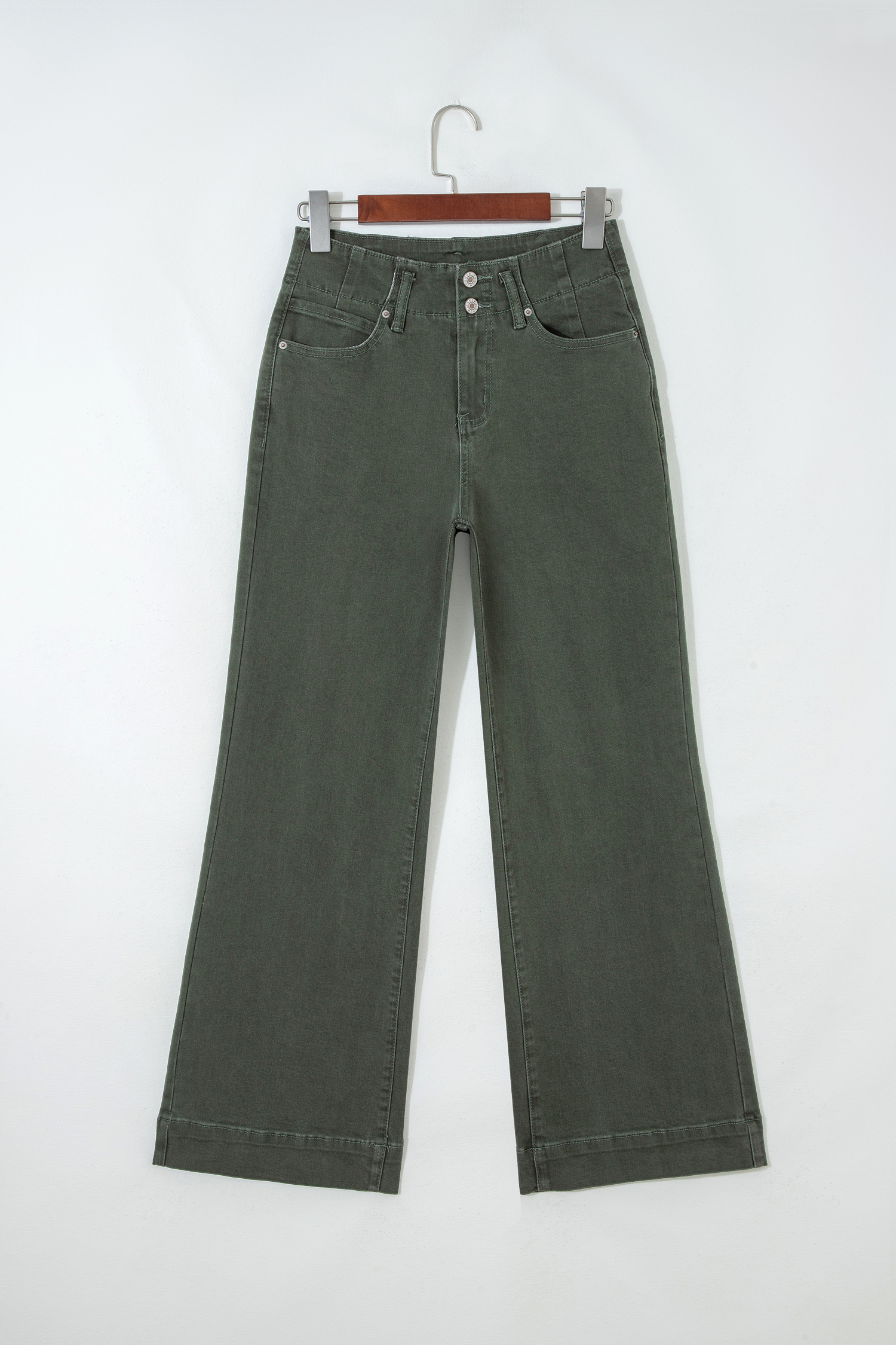Bonbon 2-Button High Waist Flared Bottom Jeans