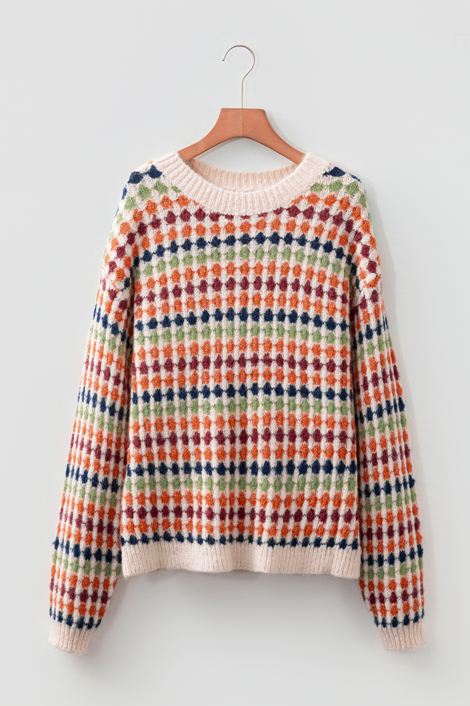 Gray Dotty Pattern Knit Button Front V Neck Sweater Cardigan