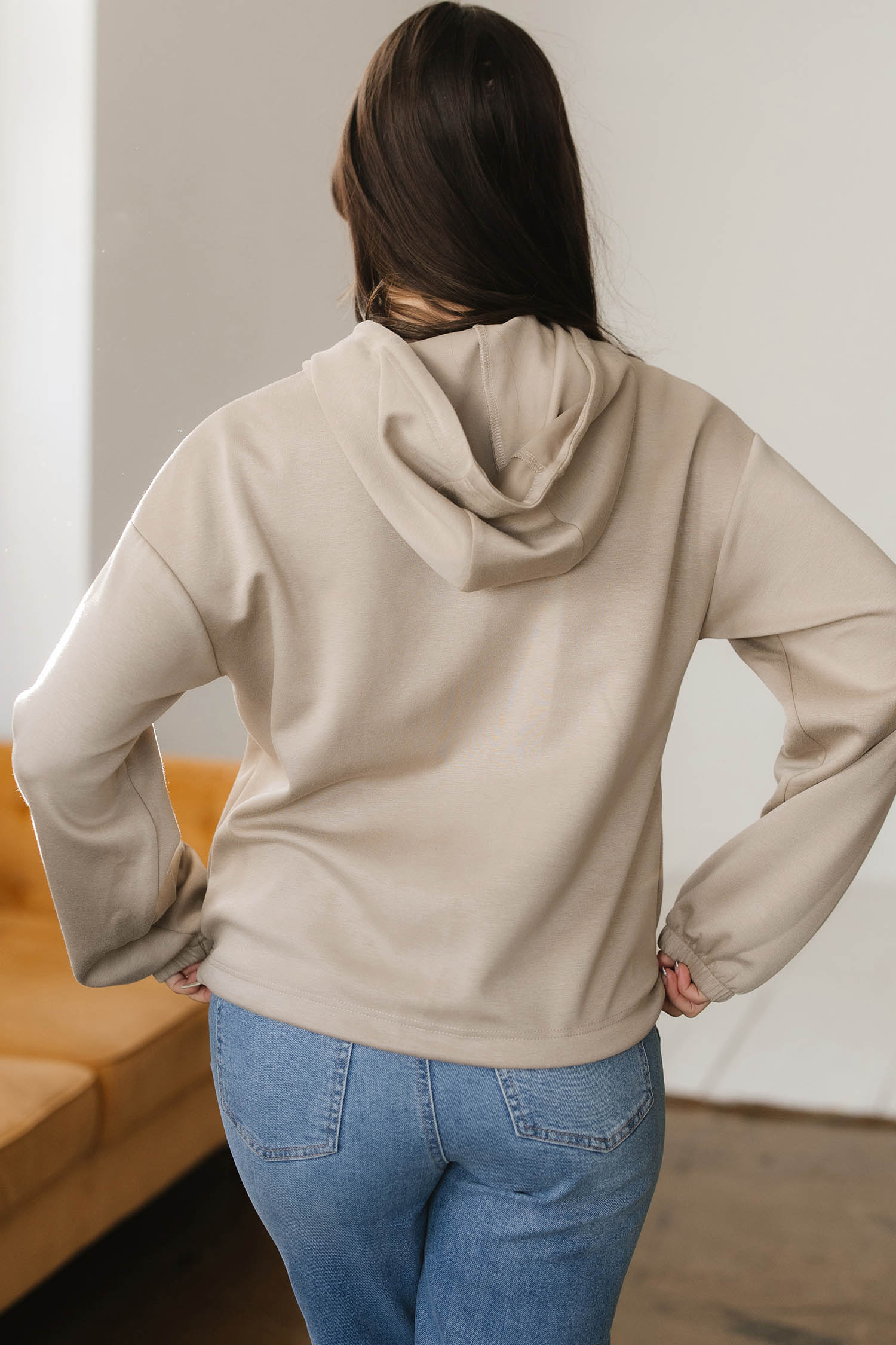 Goat Contrast Bow Embroidered Zip Up Jacket Hoodie