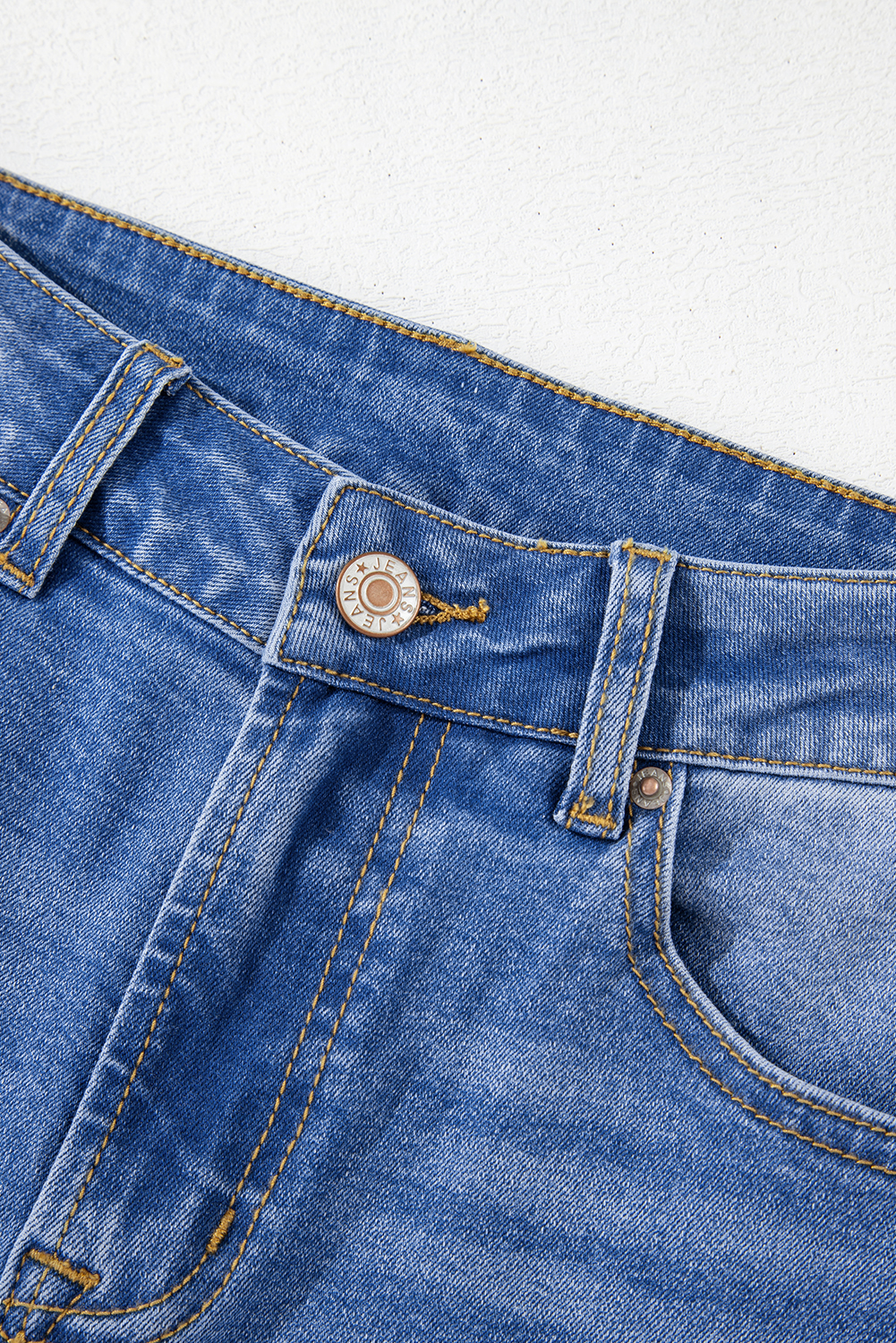 Real Teal Raw Hem Unique Cuffs Straight High Rise Loose Jeans