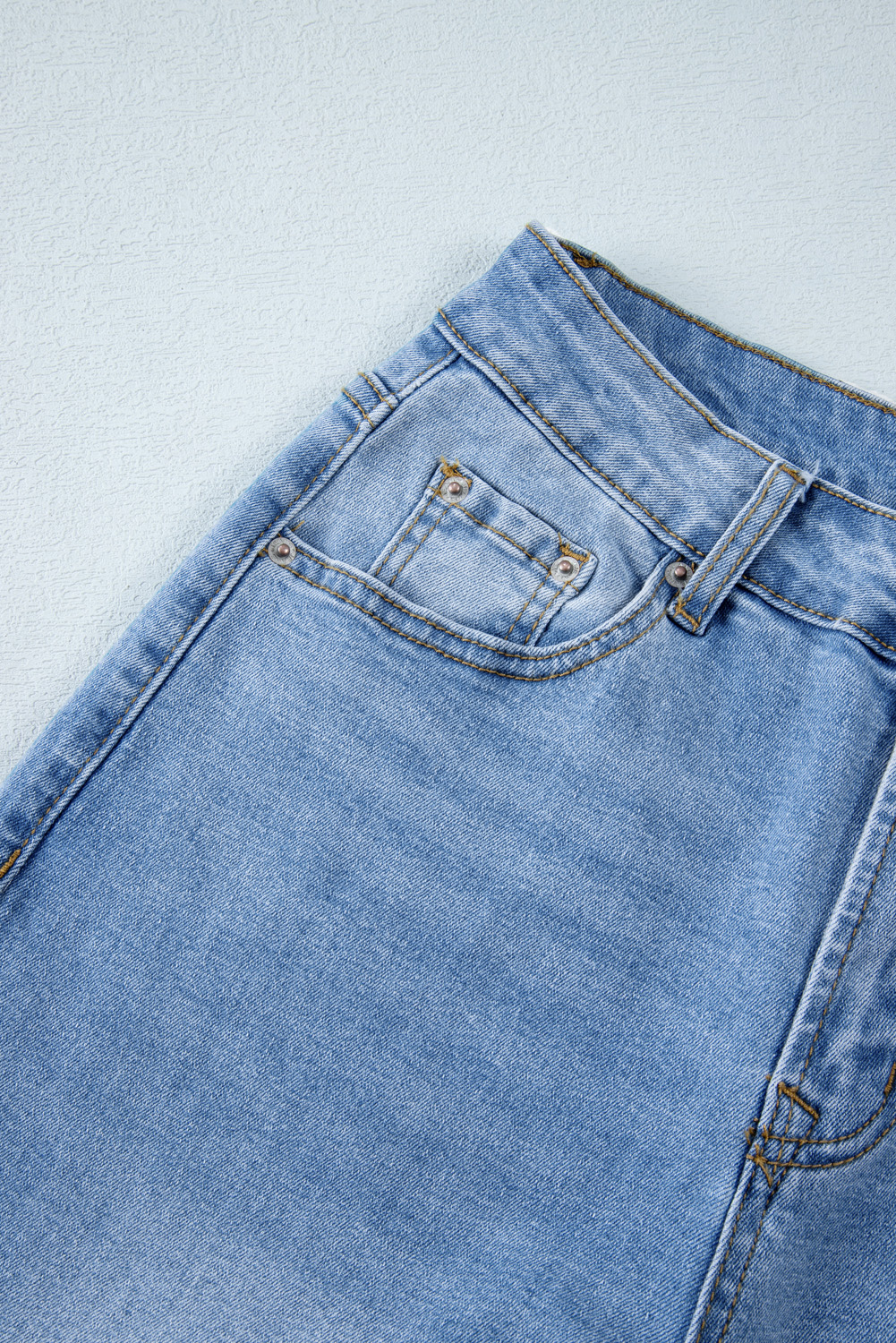 Gray Raw Hem Straight Leg Loose High Waist Jeans