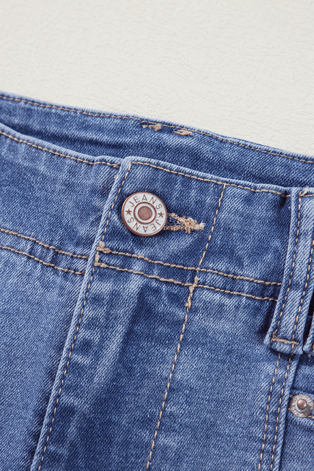 Beau Blue Loose Straight Leg Cropped High Waist Jeans