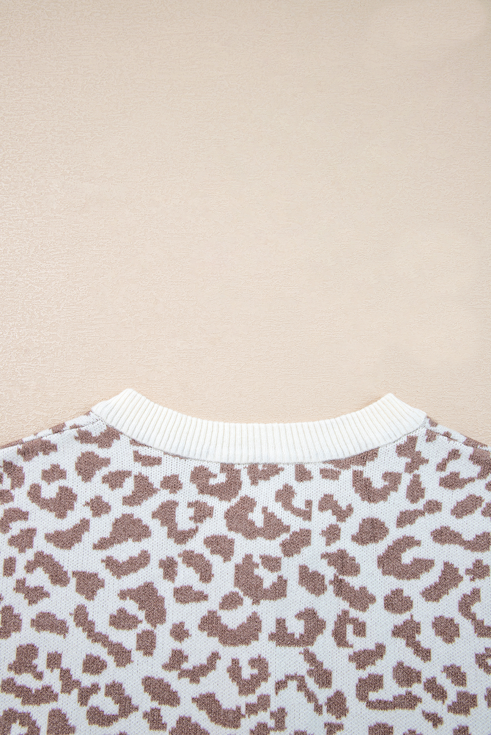 Black Leopard Drop Shoulder Chunky Knitted Cardigan Sweater
