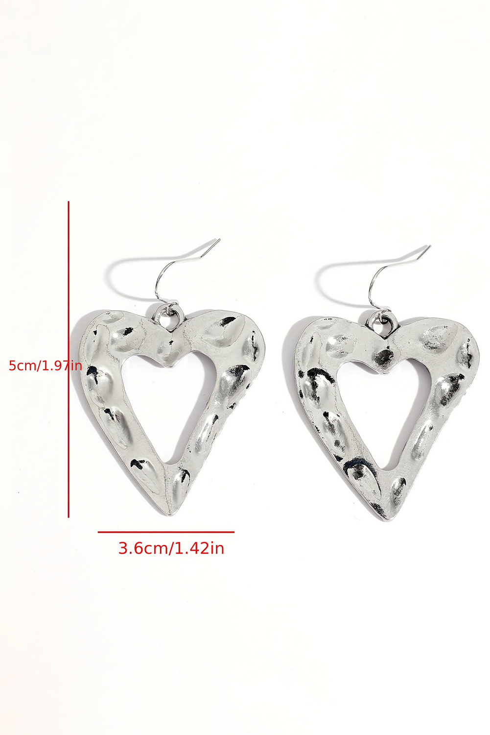 Red Valentines Day Heart Shape Tiered Dangle Earring