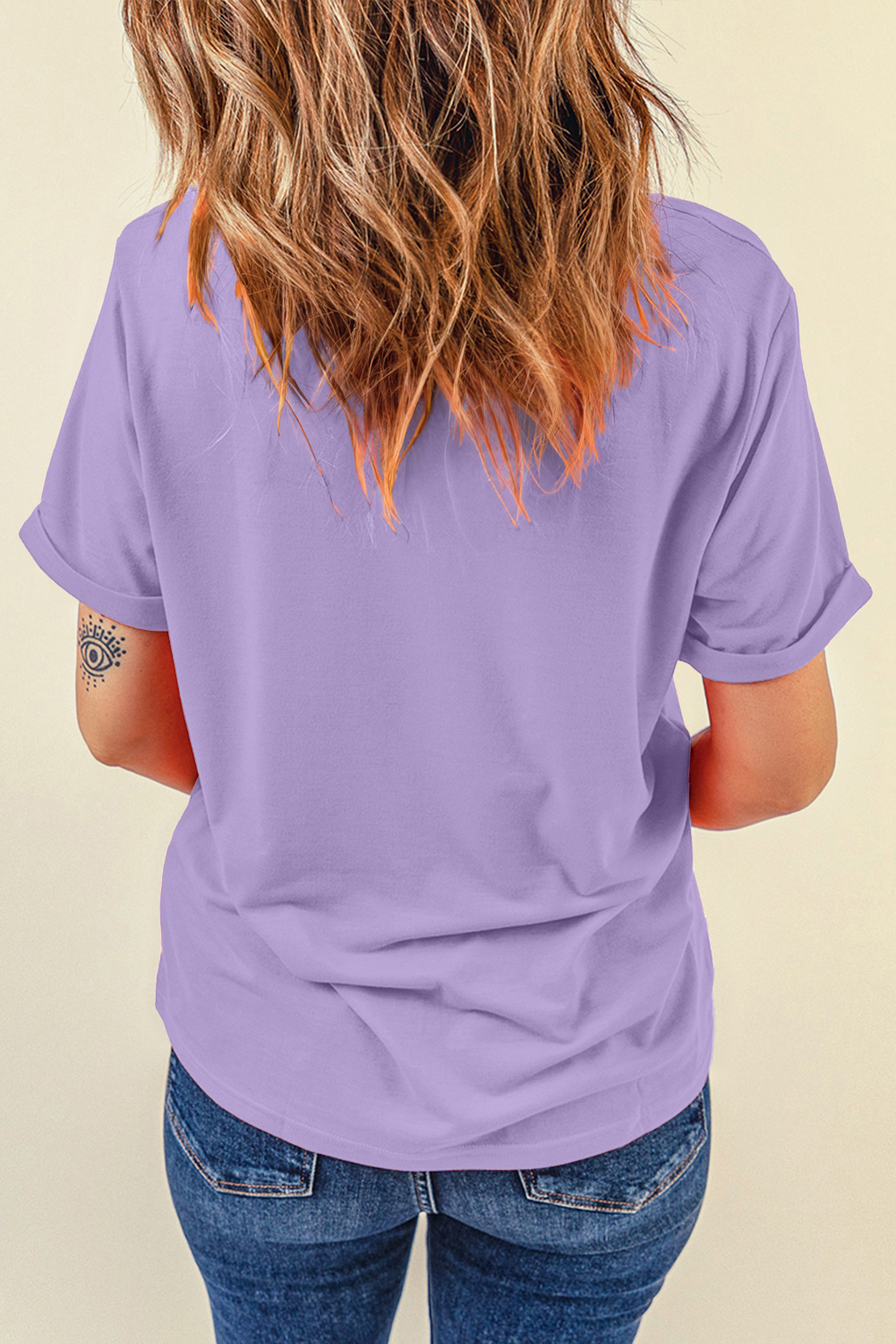 Khaki Casual Plain Crew Neck Tee