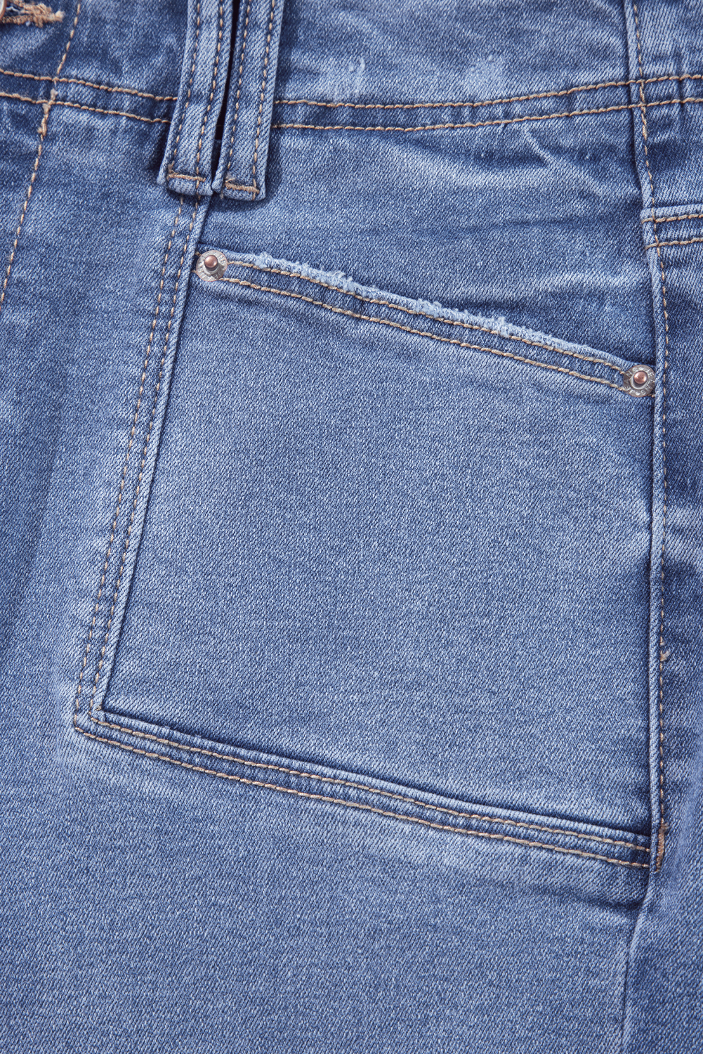 Beau Blue Loose Straight Leg Cropped High Waist Jeans