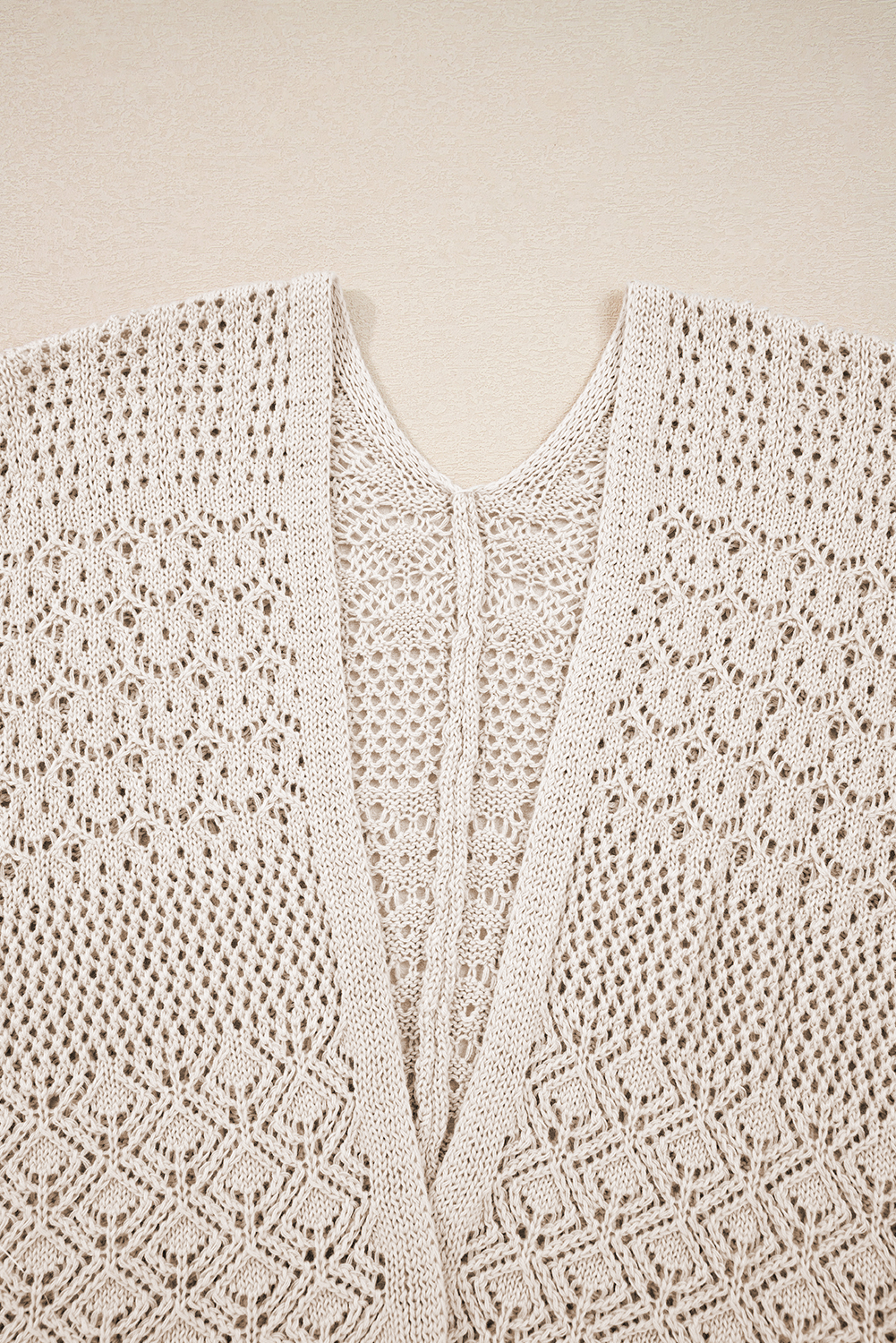 Redwood Burl Mixed Pattern Knitted Open Front Plus Cardigan