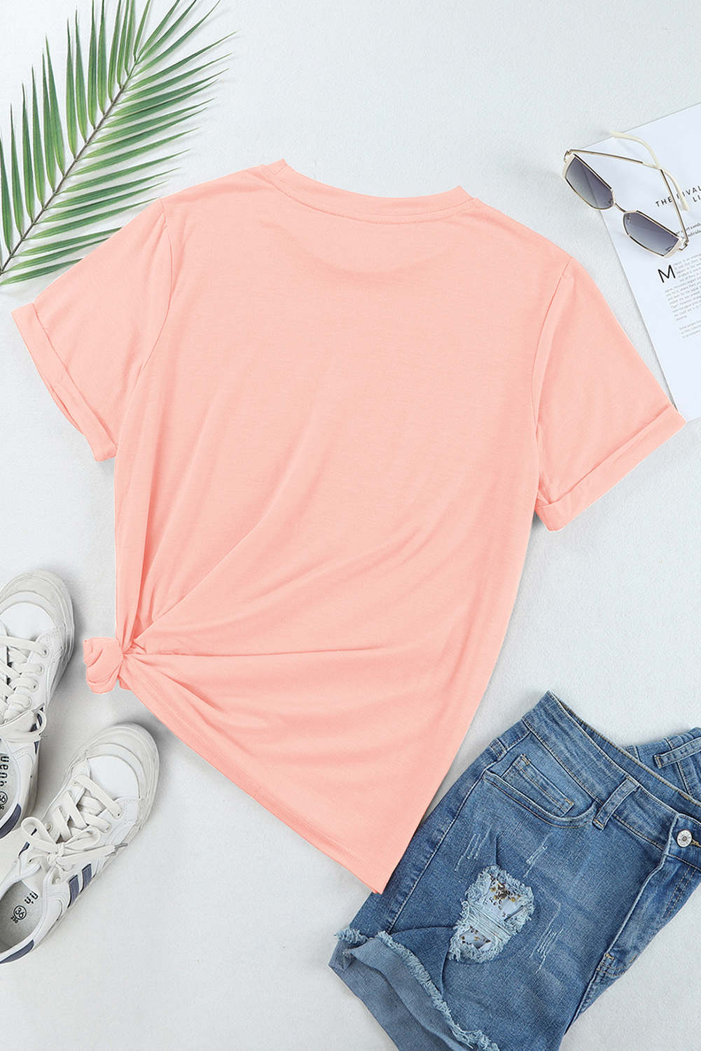 Pink Strawberry Fruit Pattern Graphic Tee