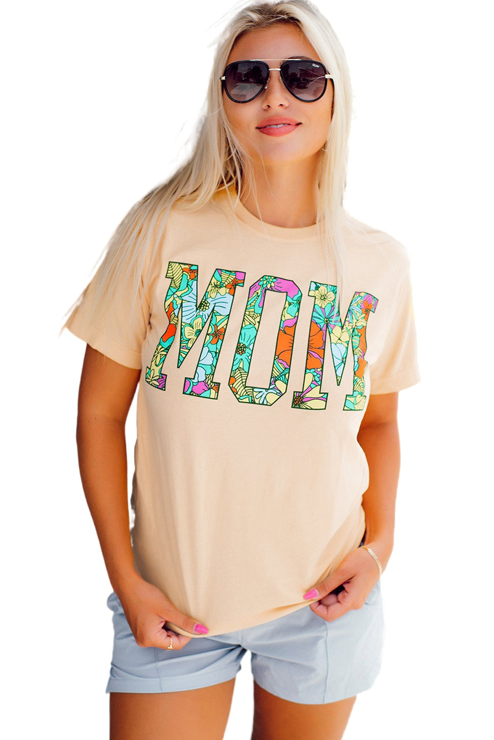 White Bull Skull American Flag Graphic Tee