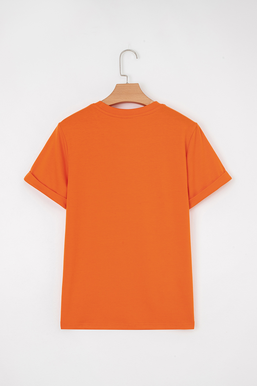 Khaki Casual Plain Crew Neck Tee