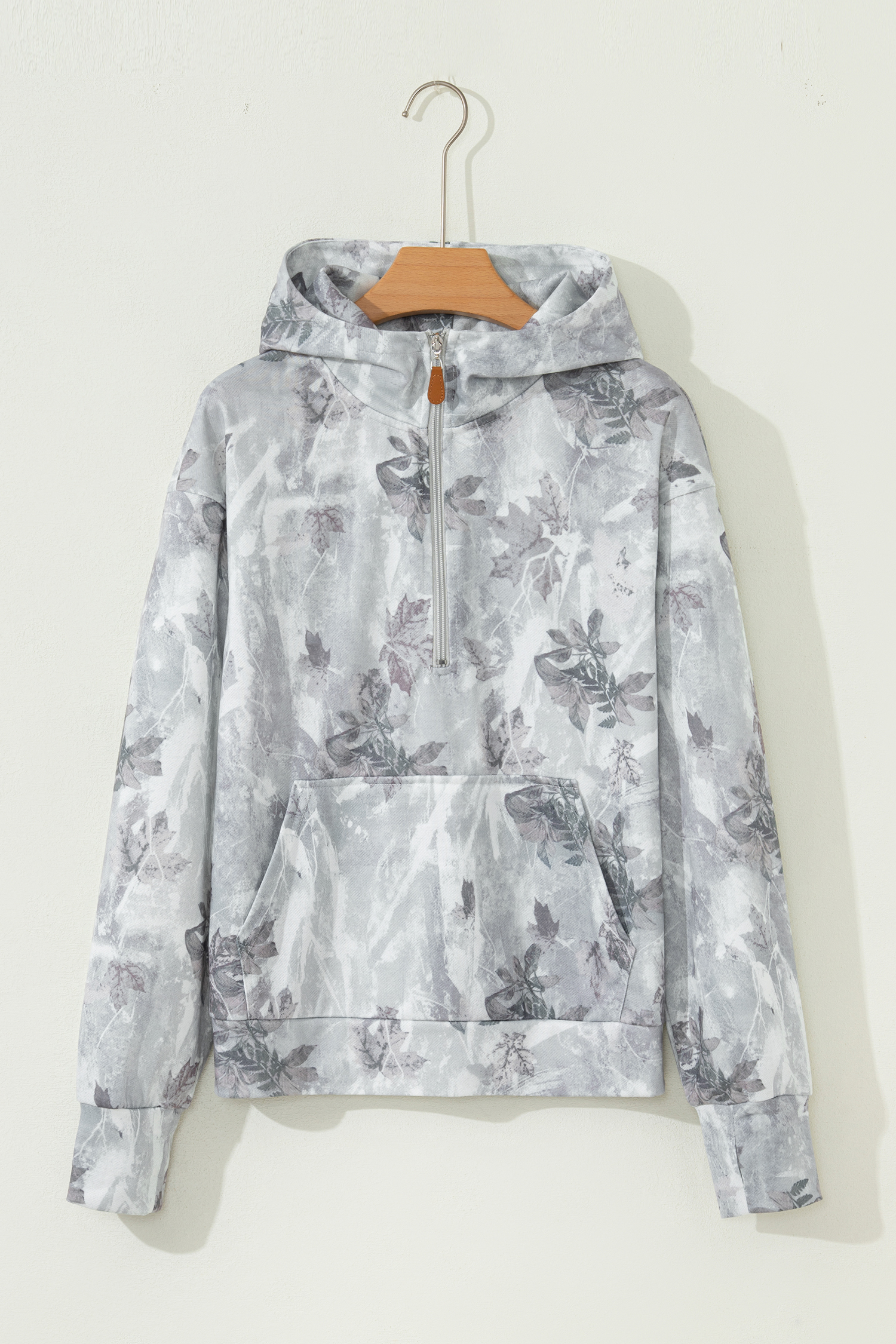 Beige Camo Print Baggy Drawstring Jogger Sweatpants