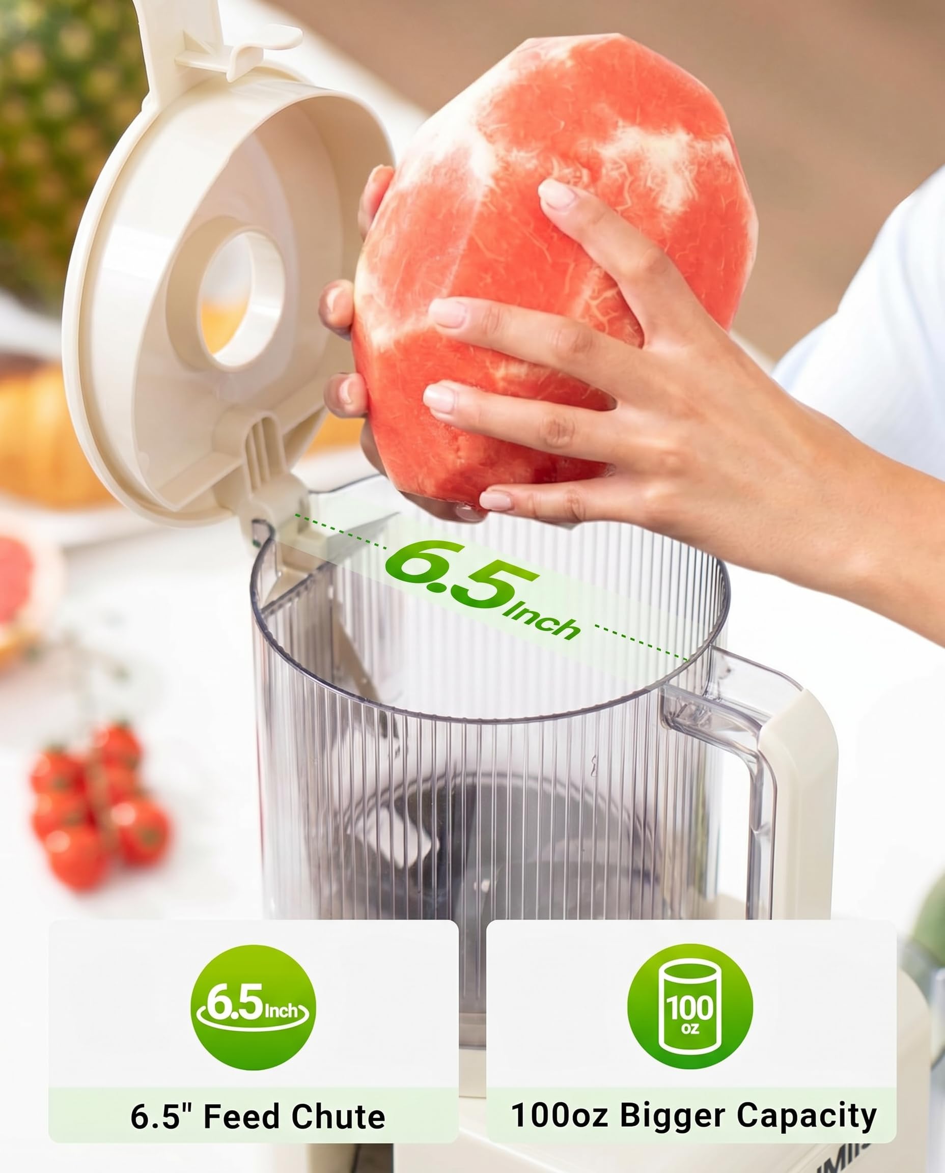 TUUMIIST Cold Press Juicer Machine with 6.5 Feed Chute