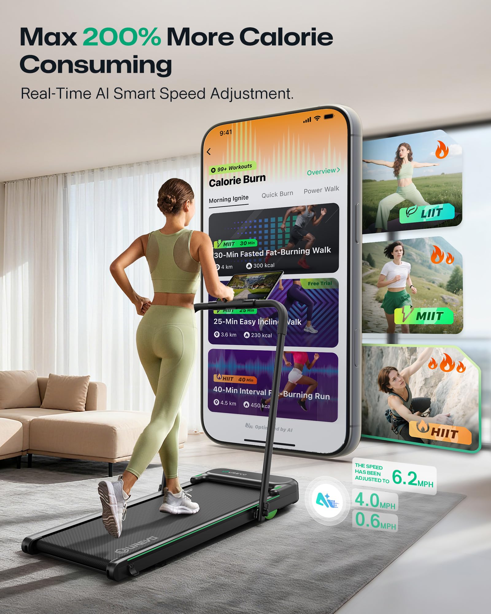 UREVO Strol 2E Smart Folding Treadmill - Compact & Versatile