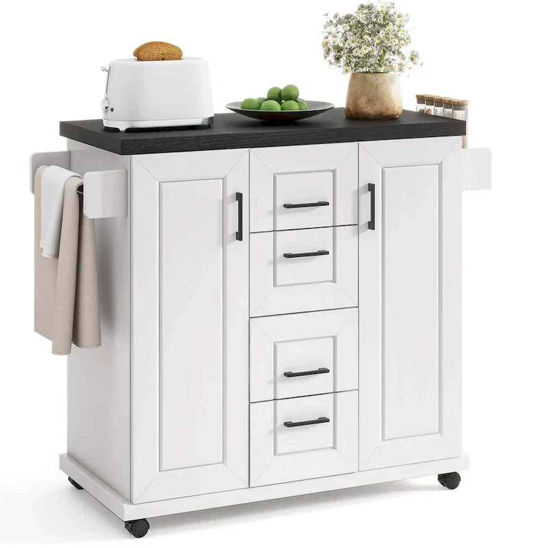 Costway Mobile Rolling Kitchen Island Cart with Wheels - Versatile Serving Utility - Learn More