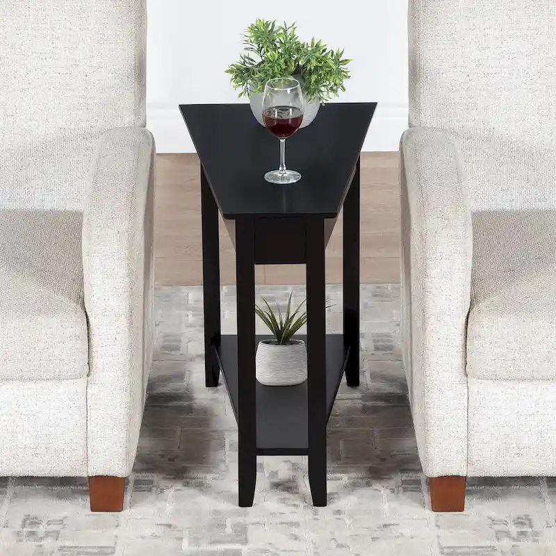 American Heritage Wedge End Table with Shelf by Convenience Concepts