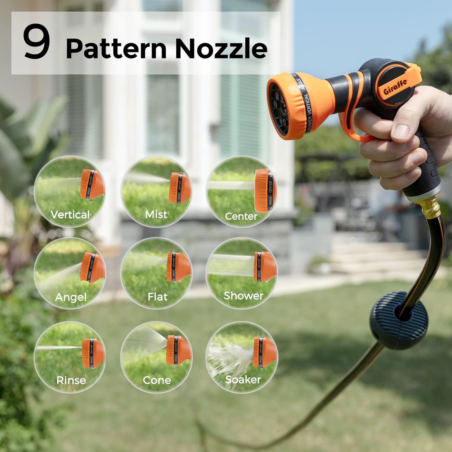 GIRAFFE TOOLS Retractable 1/2 Inch x 130 Ft Garden Hose Reel