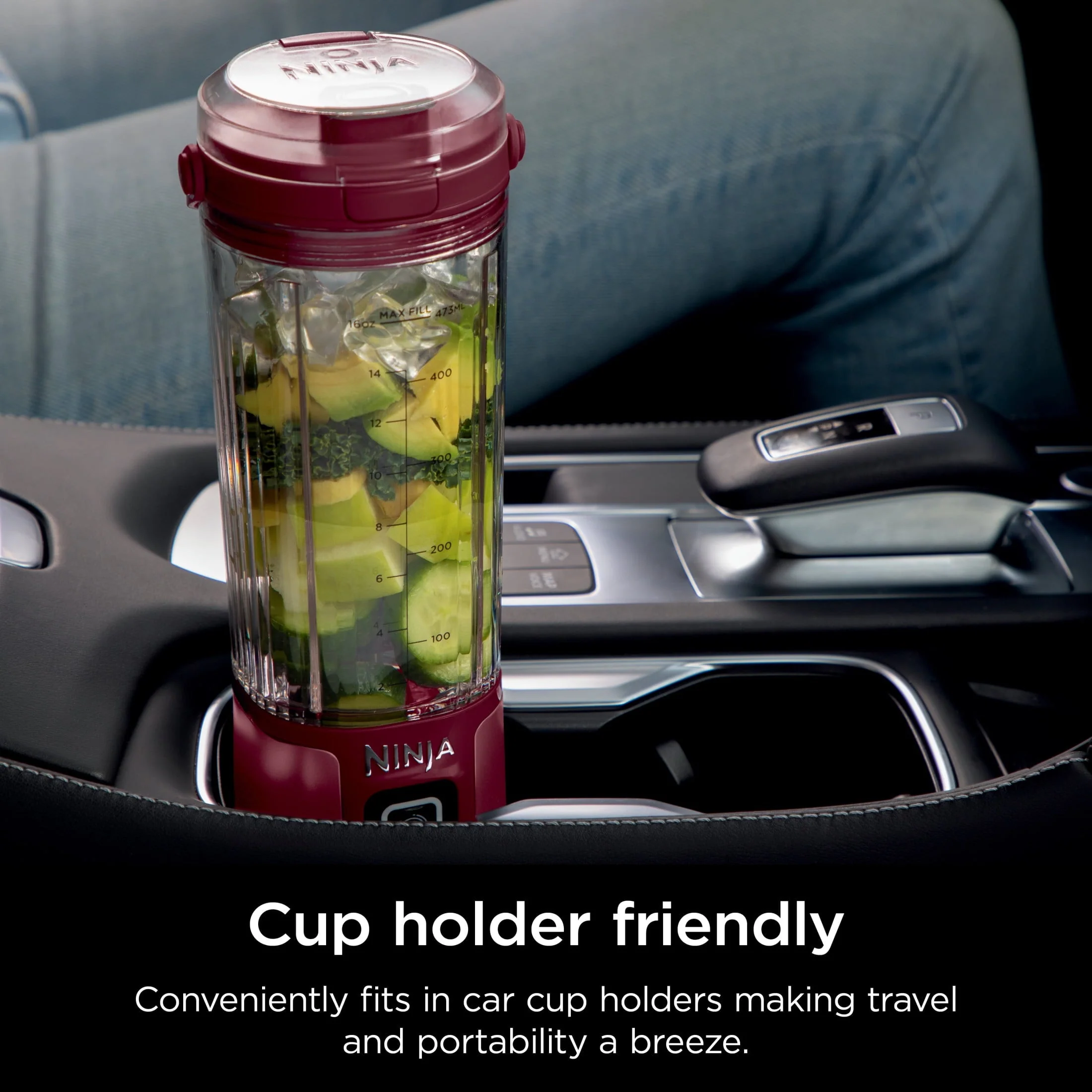 Blast Portable Personal 18 Oz Blender w/ Leak Proof & Easy Sip Lid, Rechargeable Base, BC151CR Cranberry Red