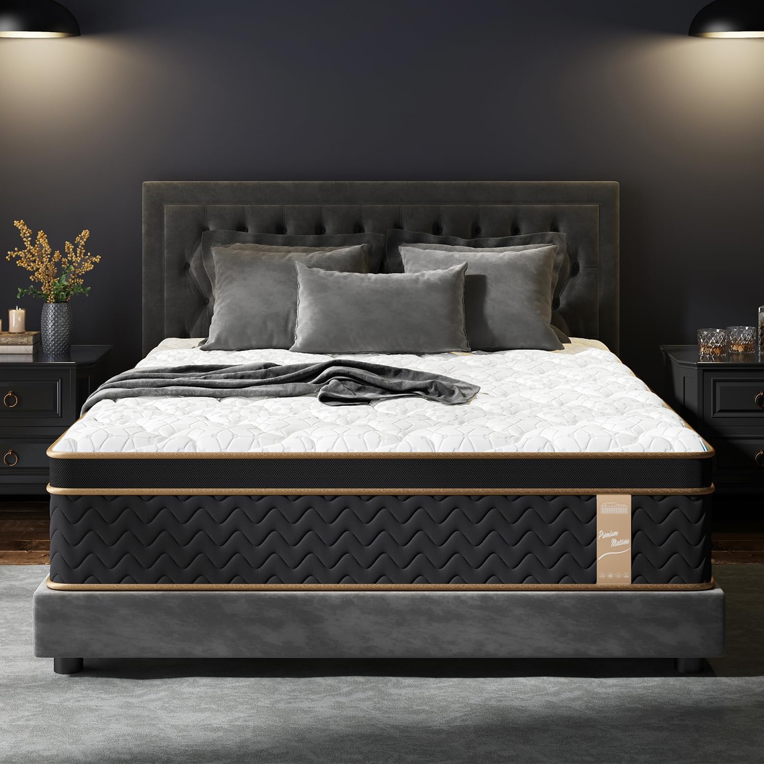 FP FLEXPEDIC Queen Mattress - 14 Inch Plush Hybrid with Gel Foam