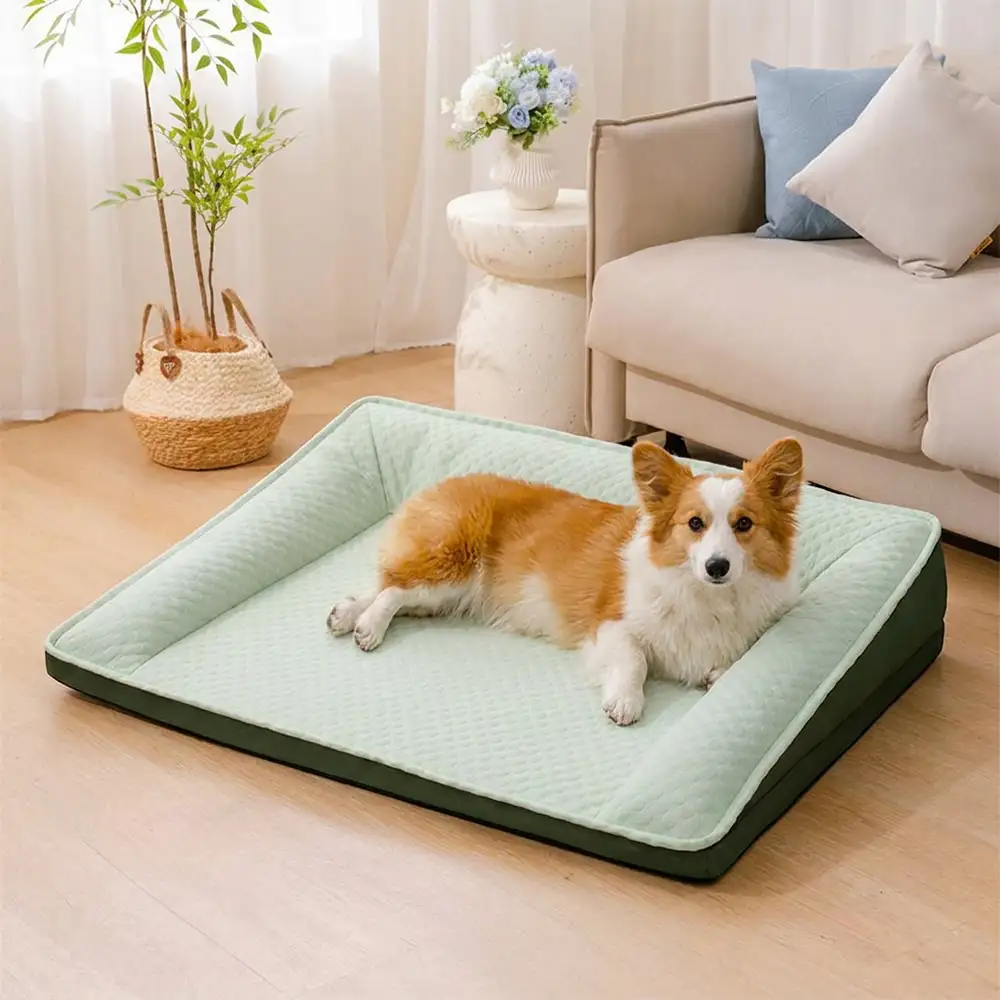 Large Space Cooling Ice Silk Neck Support Non-Slip Dog Bed