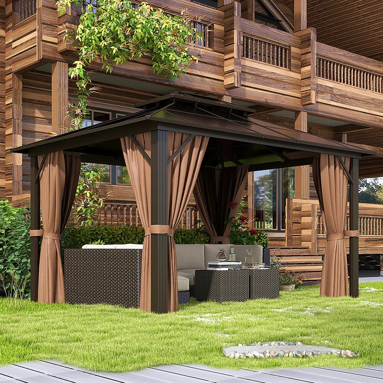 12 Ft. W x 10 Ft. D Aluminum Patio Hardtop Gazebo