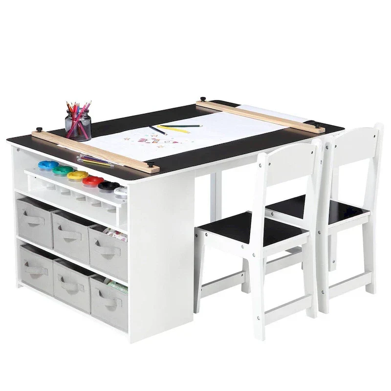 Children's Art Table and Drawing Desk with Ample Storage