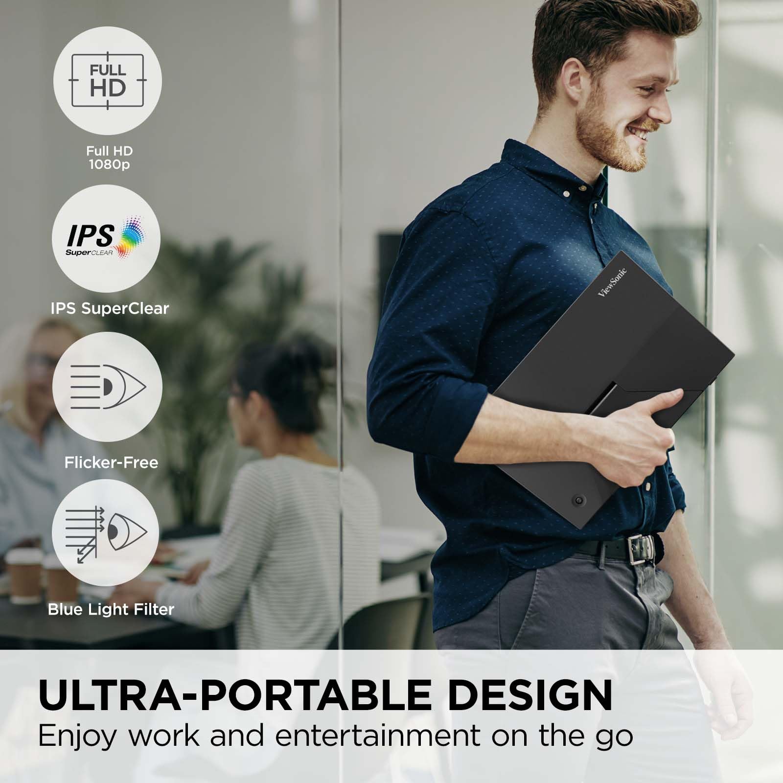 VIEWSONIC VA1653 16 1080p Portable Monitor with USB-C & HDMI