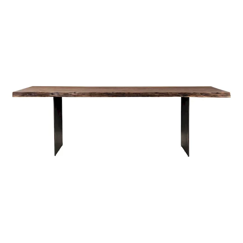 Aurelle Home Contemporary Live Edge Acacia and Iron Dining Table - 94