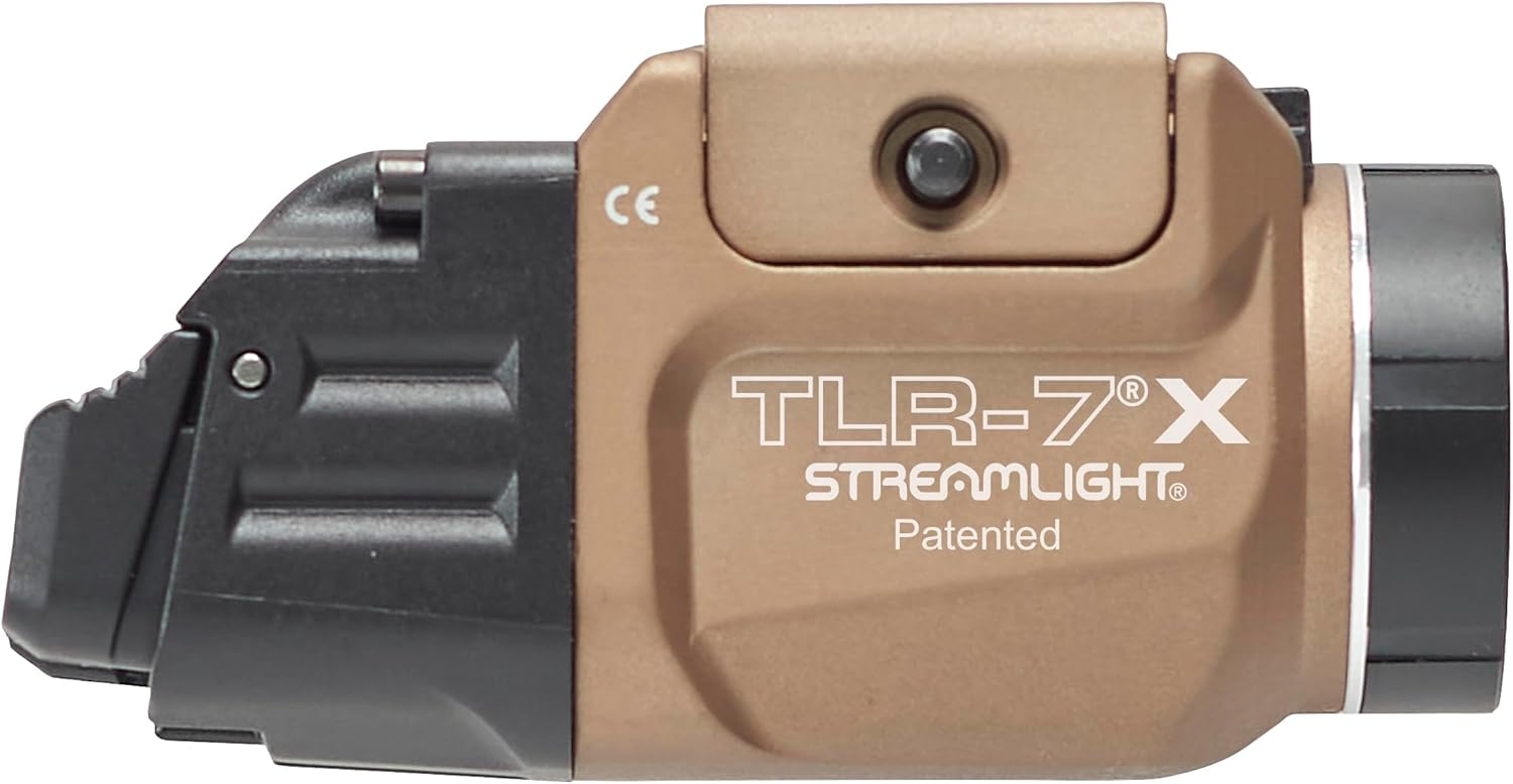 Streamlight 69456 TLR-7 X USB 500-Lumen Compact Tactical Weapon Light with High & Low Paddle Switches and Key Kit, Flat Dark Earth