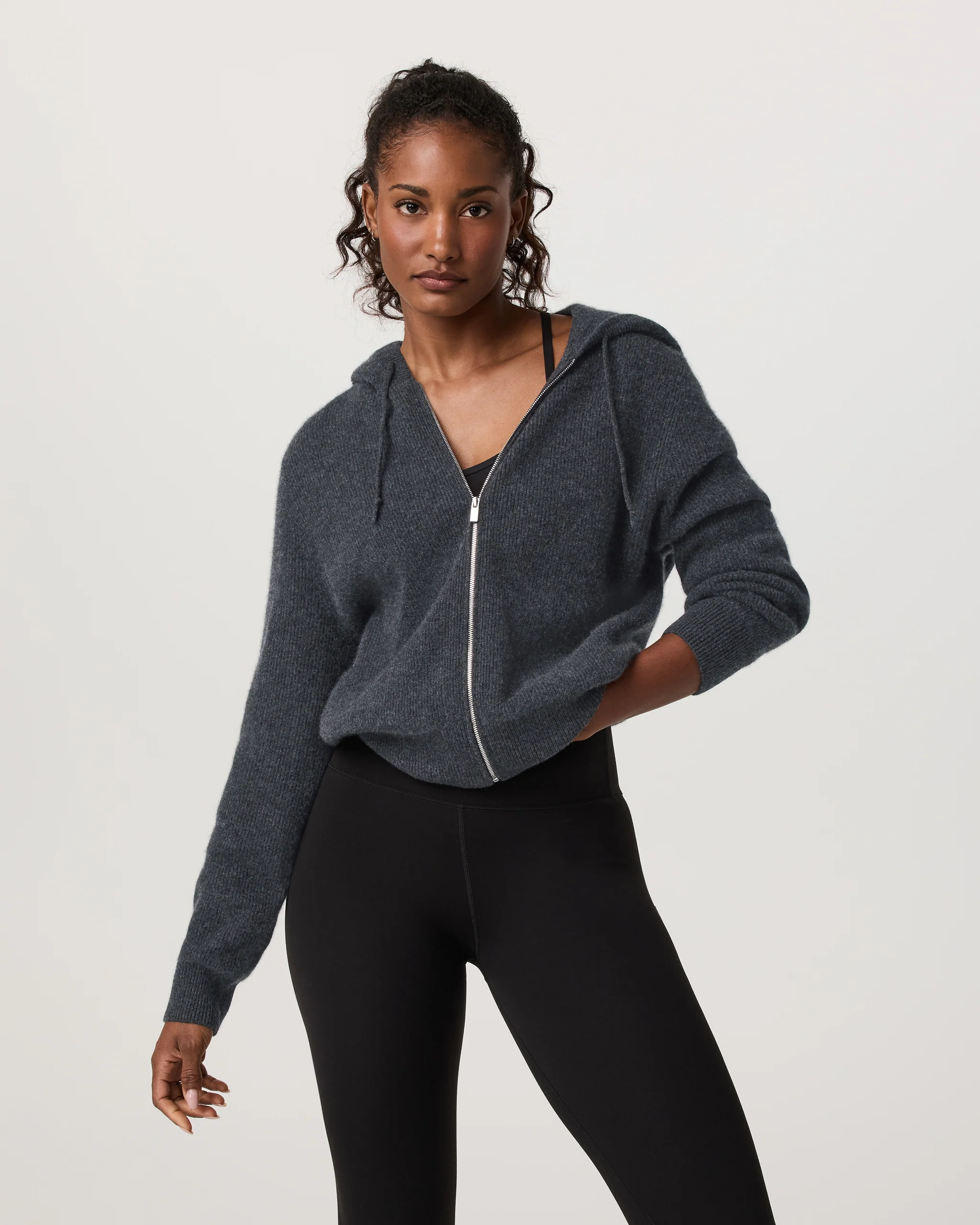 Émilie Full Zip Cashmere Rib Hoodie - Vuori Warehouse Sale​