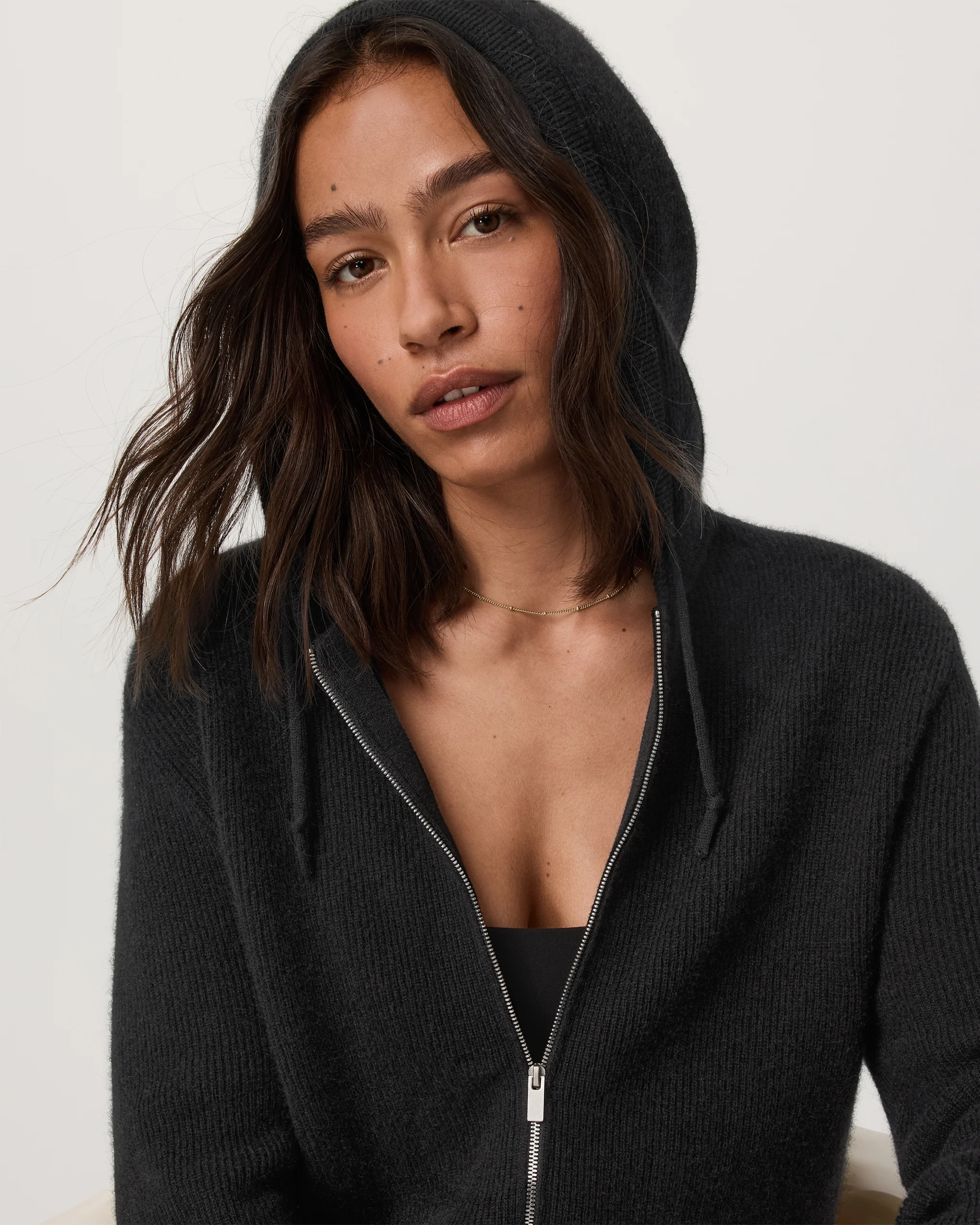 Émilie Full Zip Cashmere Rib Hoodie - Vuori Warehouse Sale​