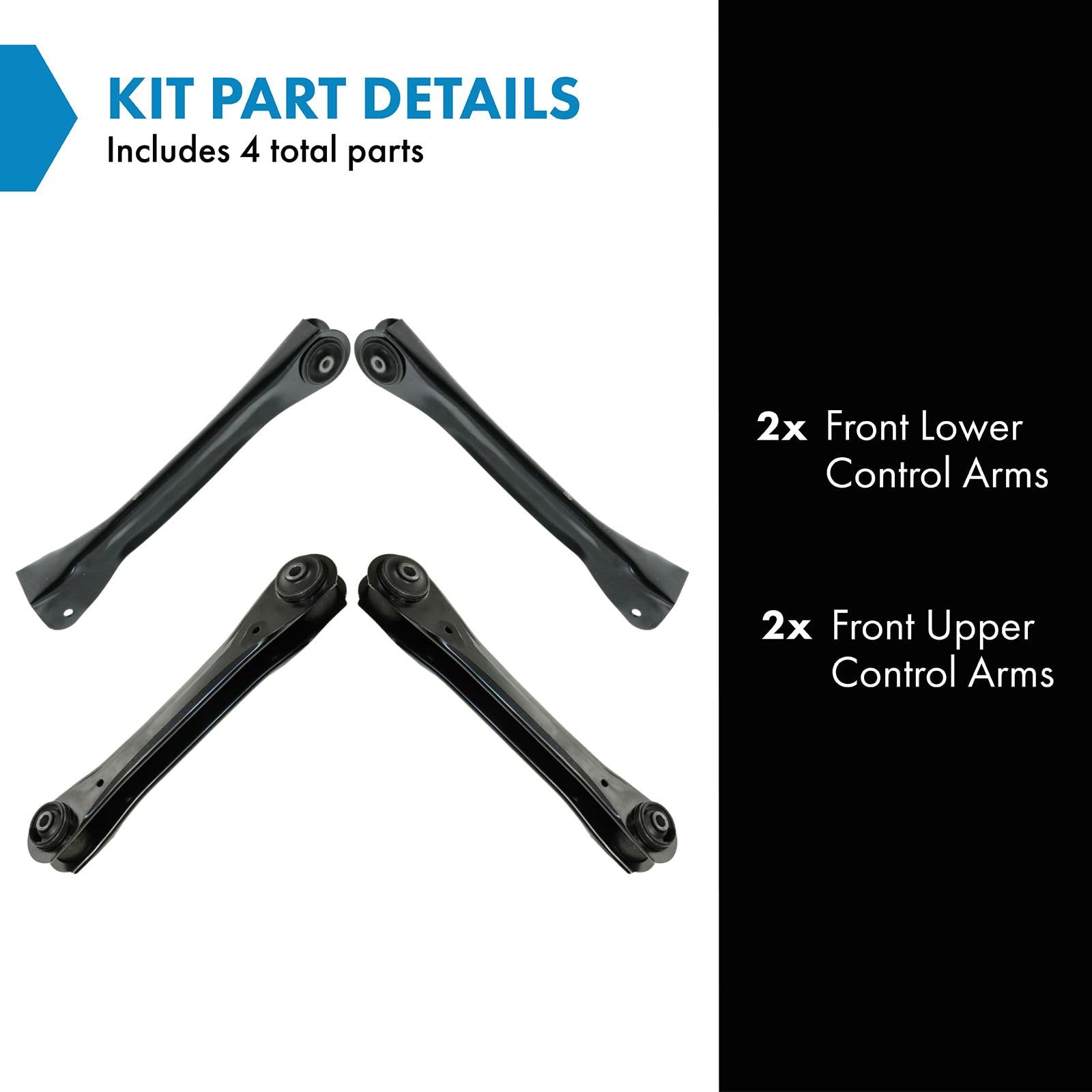 TRQ Front Control Arm Set for 84-01 Jeep Cherokee & Wagoneer