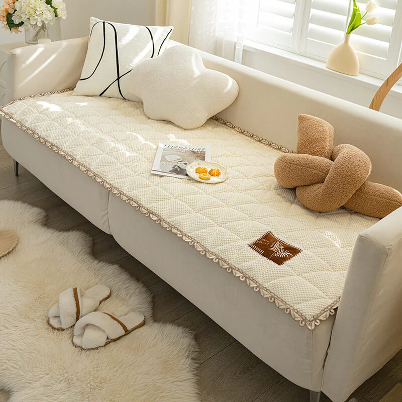 Bread Shape Chenille Non-slip Couch Cover