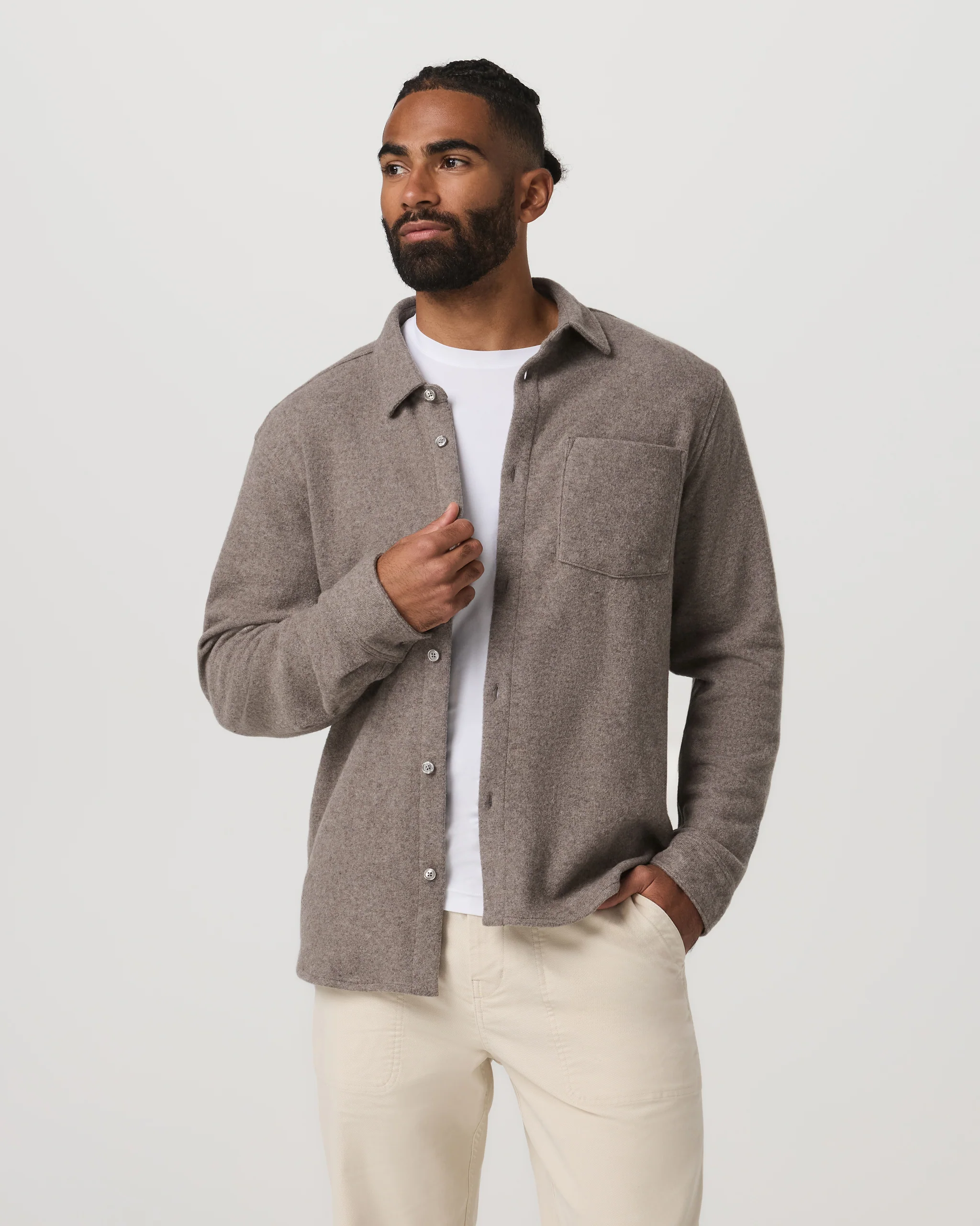 Long Sleeve Altitude Wool Button Down - Relaxed Fit - Vuori Warehouse Sale​