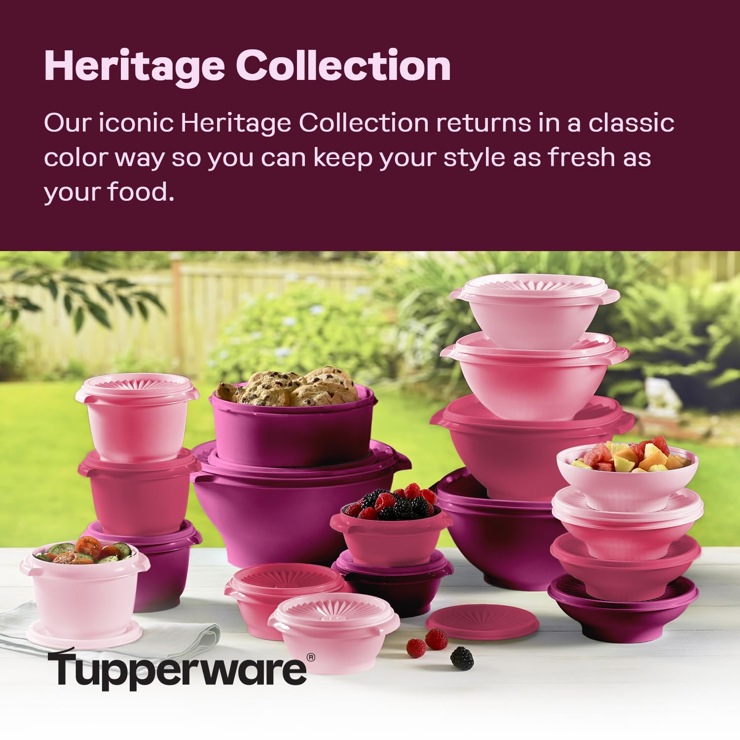 TUPPERWARE Heritage Collection 36-Piece Vintage Pink Storage Set