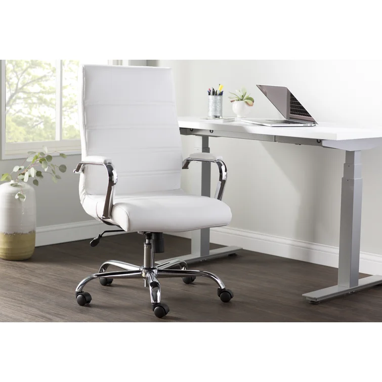 High Back Executive Swivel Office Chair with Metal Frame and Arms