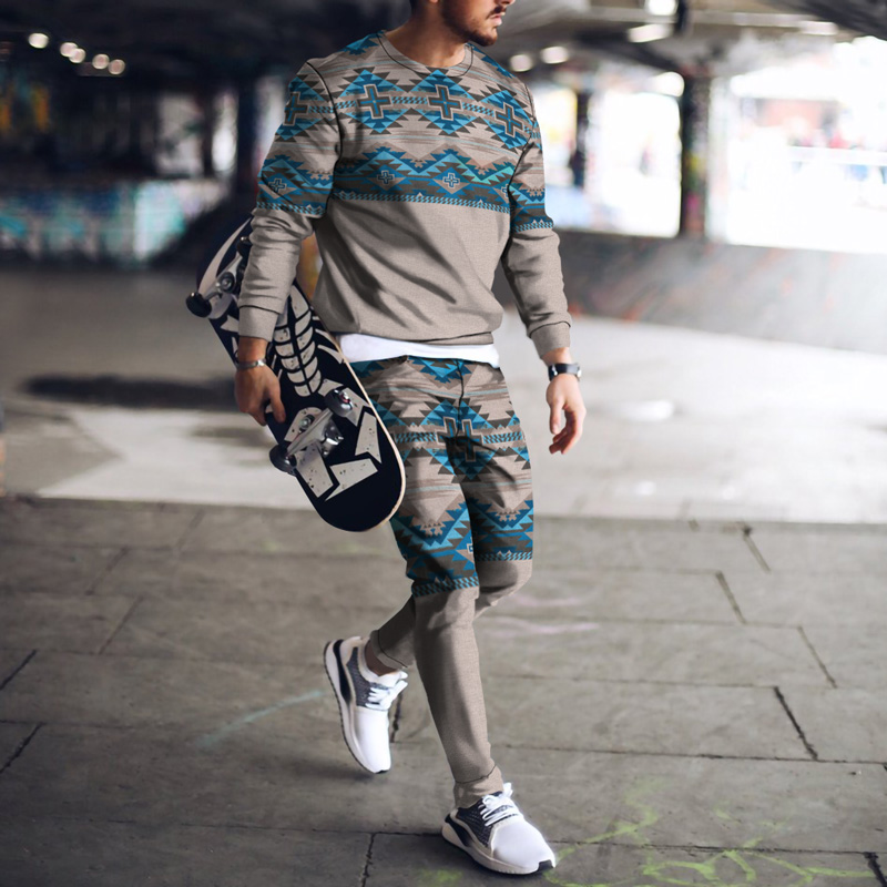 Men's Casual Personality Print Suit 003