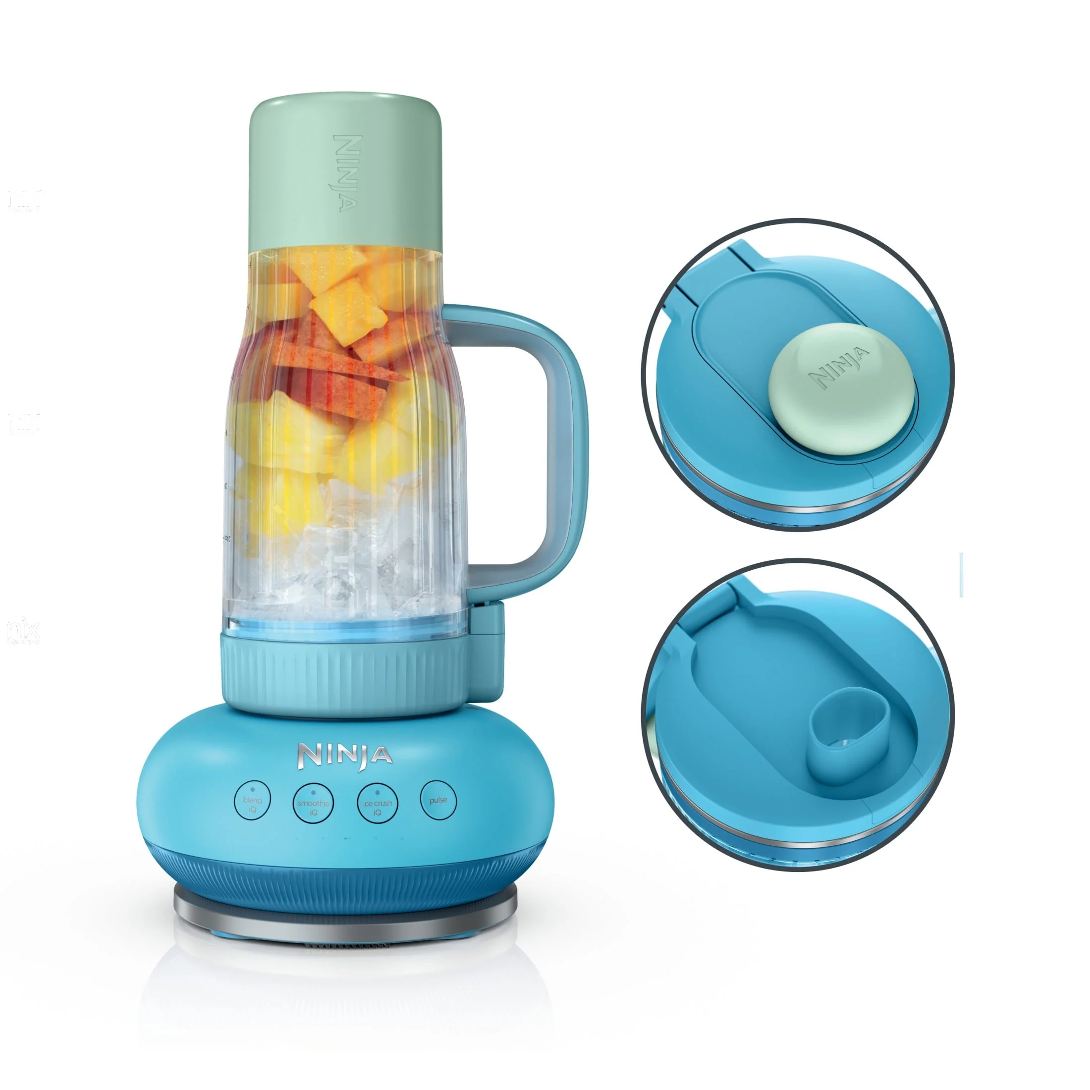 BlendBOSS 26-Oz Personal Blender, for Smoothies & Frozen Drinks, Travel Tumbler with LeakProof Lid and Chug Spout, Auto-iQ Technology, 1200PW, DB301BL Blue Raspberry