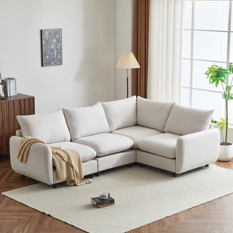 Christopher Knight Home - Evelyn Contemporary Modular L-Shaped Upholstered Sectional Sofa
