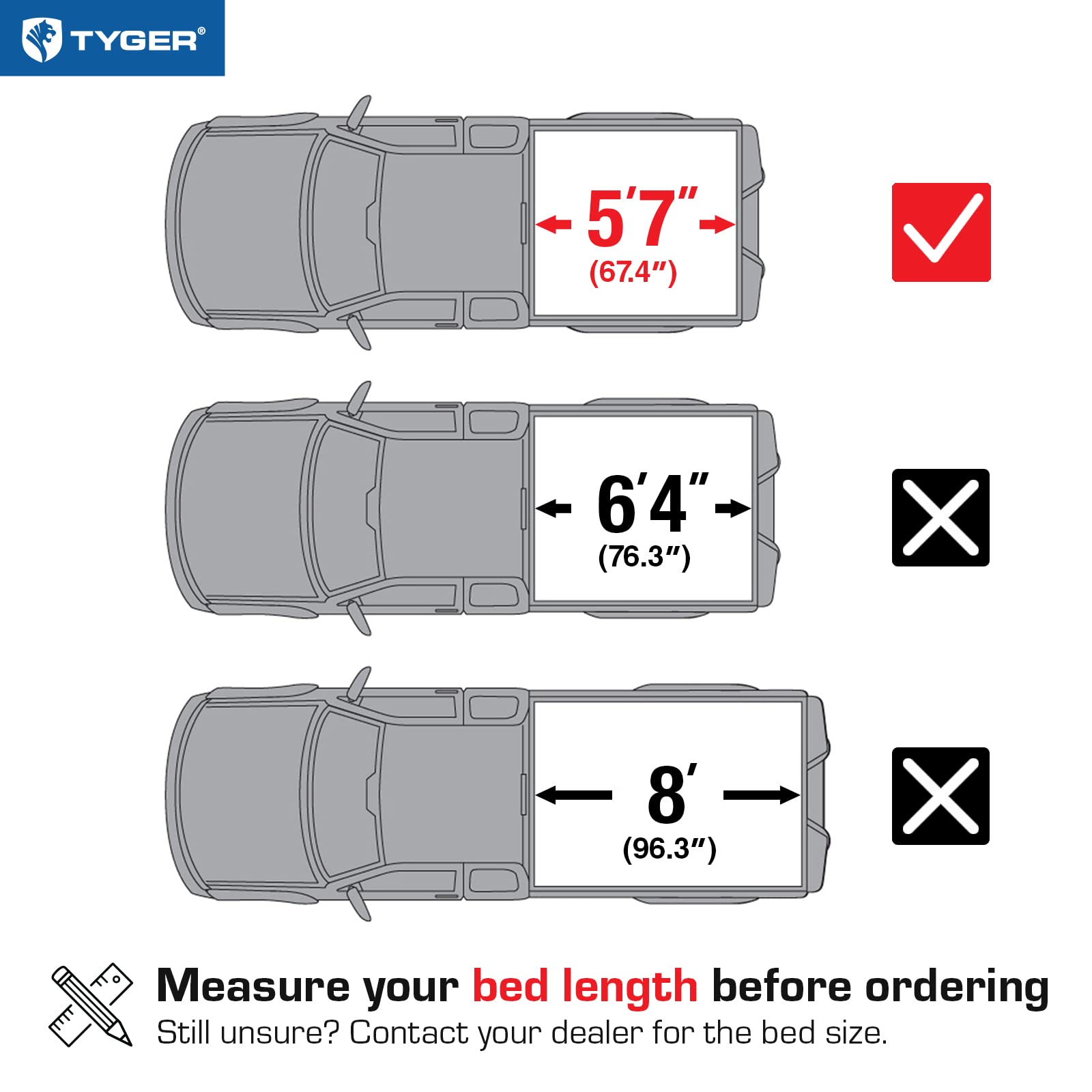 TYGER AUTO T1 Soft Roll-up Tonneau Cover for 2009-2025 Dodge Ram