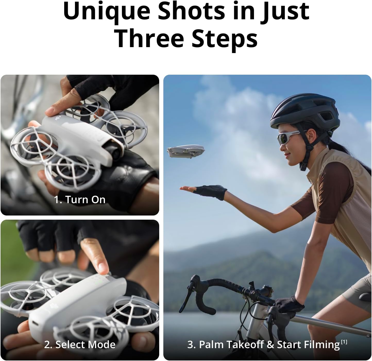 DJI Neo Three-Battery Combo, Mini Drone with 4K UHD Camera for Adults, 135g Self Flying Drone that Follows You, Palm Takeoff, Subject Tracking, QuickShots, Stabilized Video (Controller-Free)
