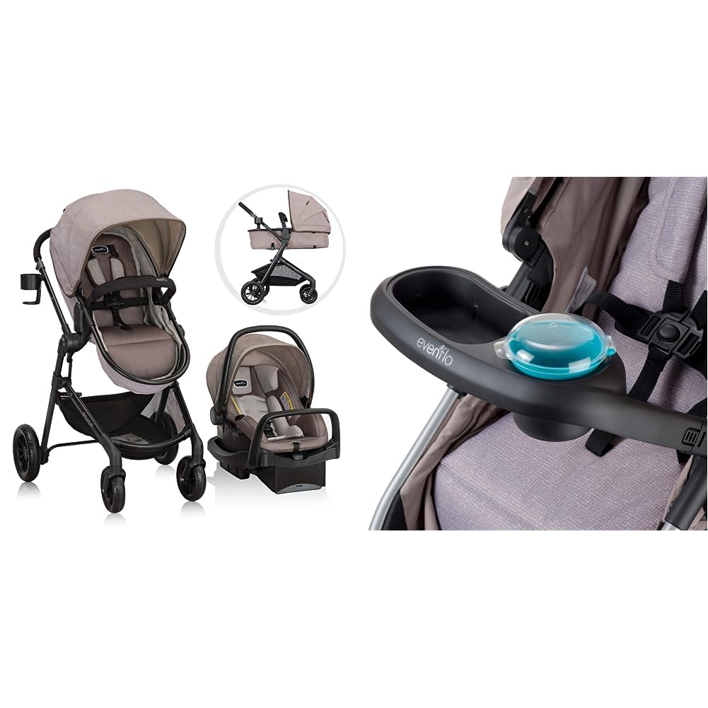 Evenflo Pivot Modular Travel System with LiteMax Infant Car Seat with Anti-Rebound Bar (Casual Gray)