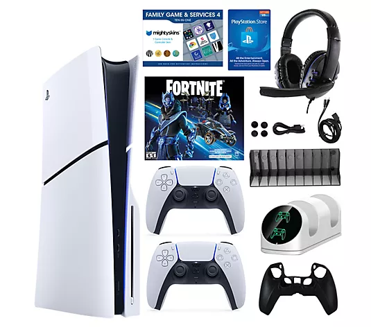 💝SOON TO BE SOLD OUT 💥PS5 Slim 1TB Disc or Digital Console with Fortnite Accs & 2 Controllers