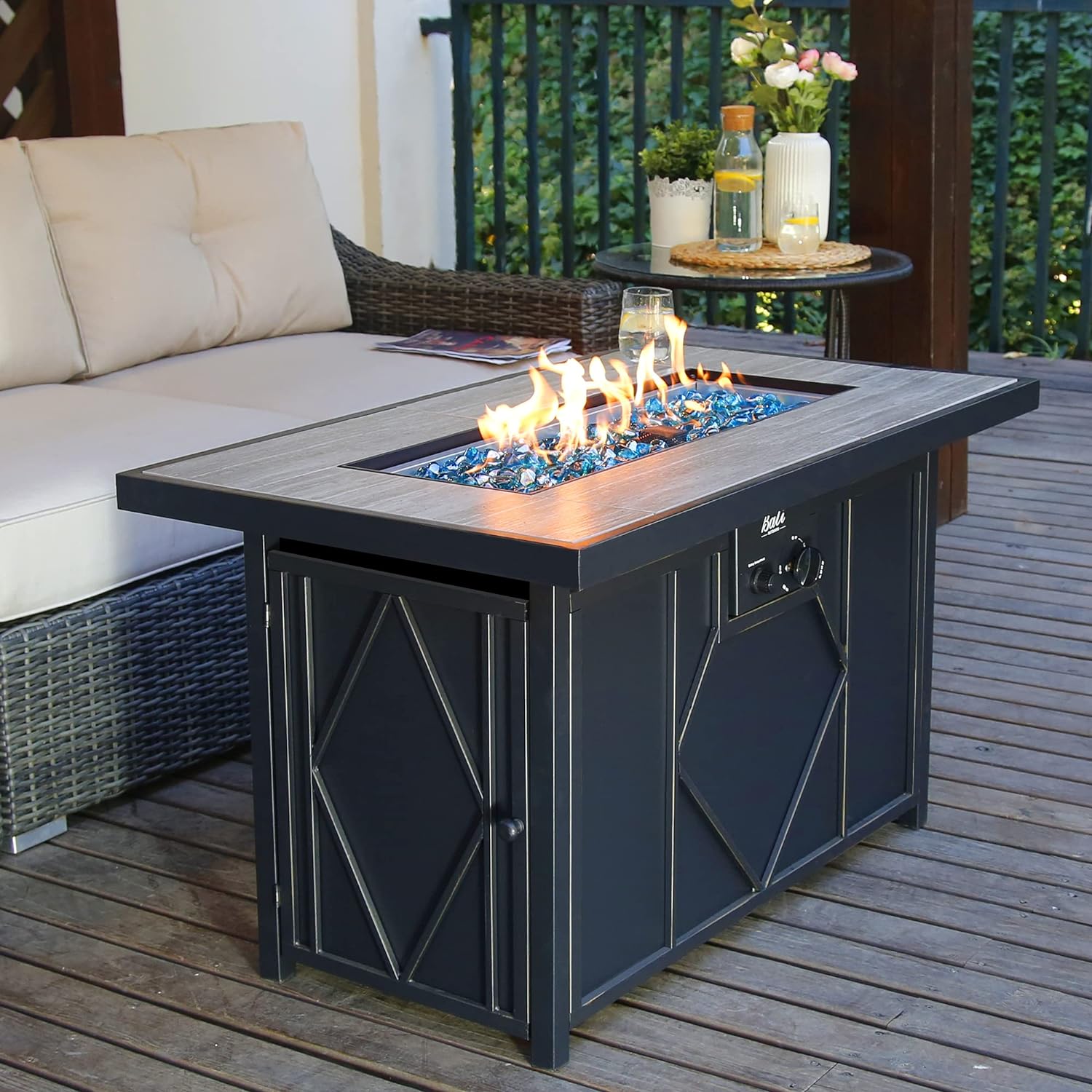 BALI OUTDOORS Fire Pit Table 42 Propane Gas Firepit for Outdoors