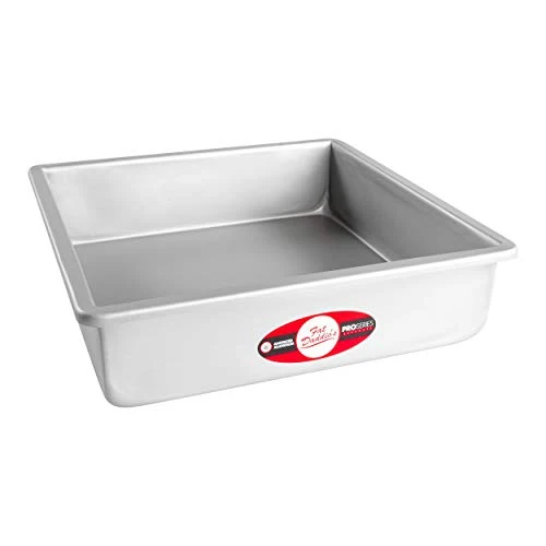 Fat Daddio's PSQ-12123 Anodized Aluminum Square Cake Pan, 12 x 3 Inch