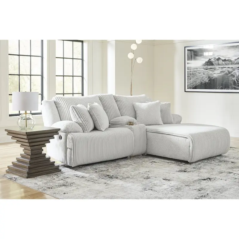 Signature Design by Ashley Top Tier 3-Piece Reclining Sectional Sofa with Chaise - Dimensions: 105W x 74D x 41H