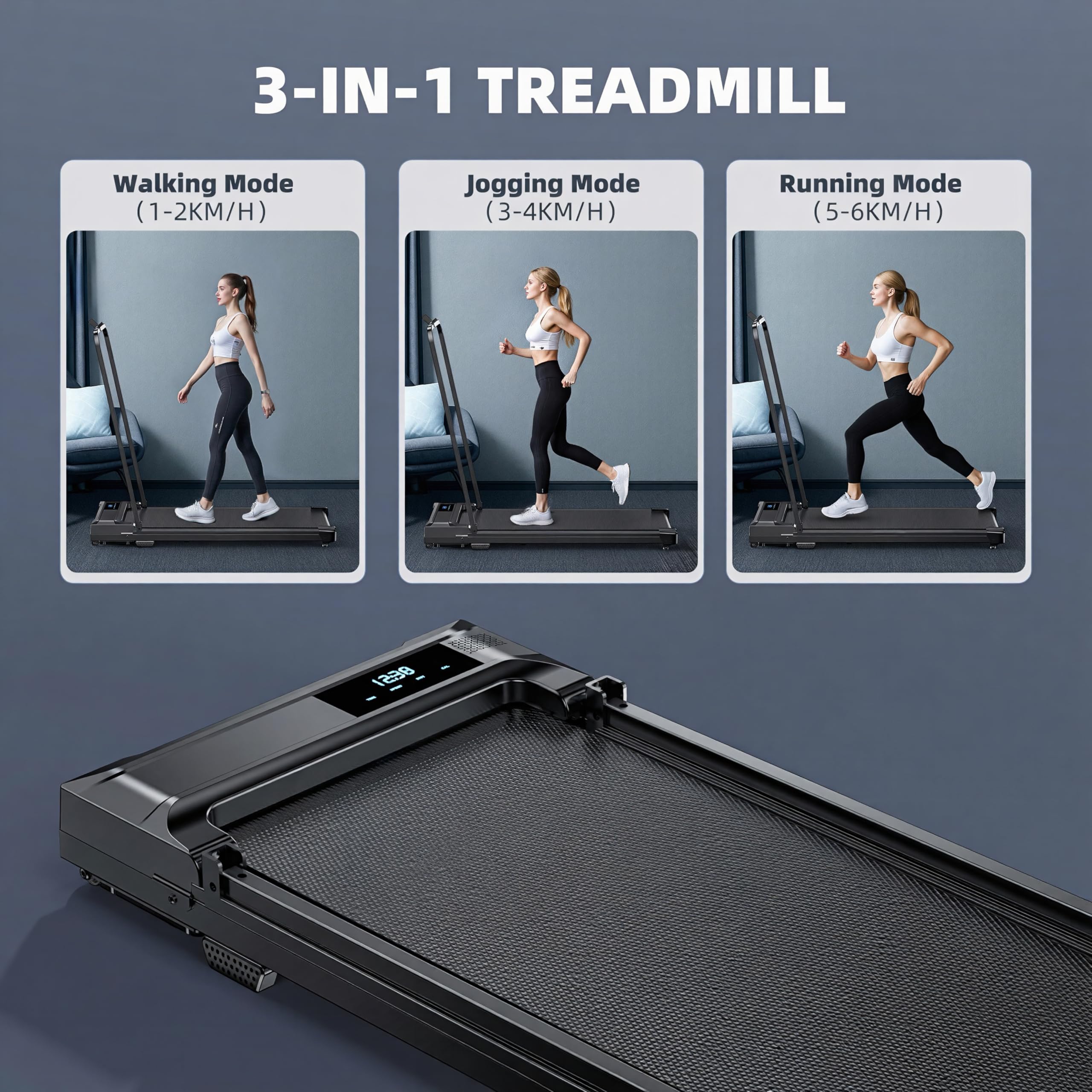 ULFARIO Walking Pad Treadmill for Home - Compact Folding Design