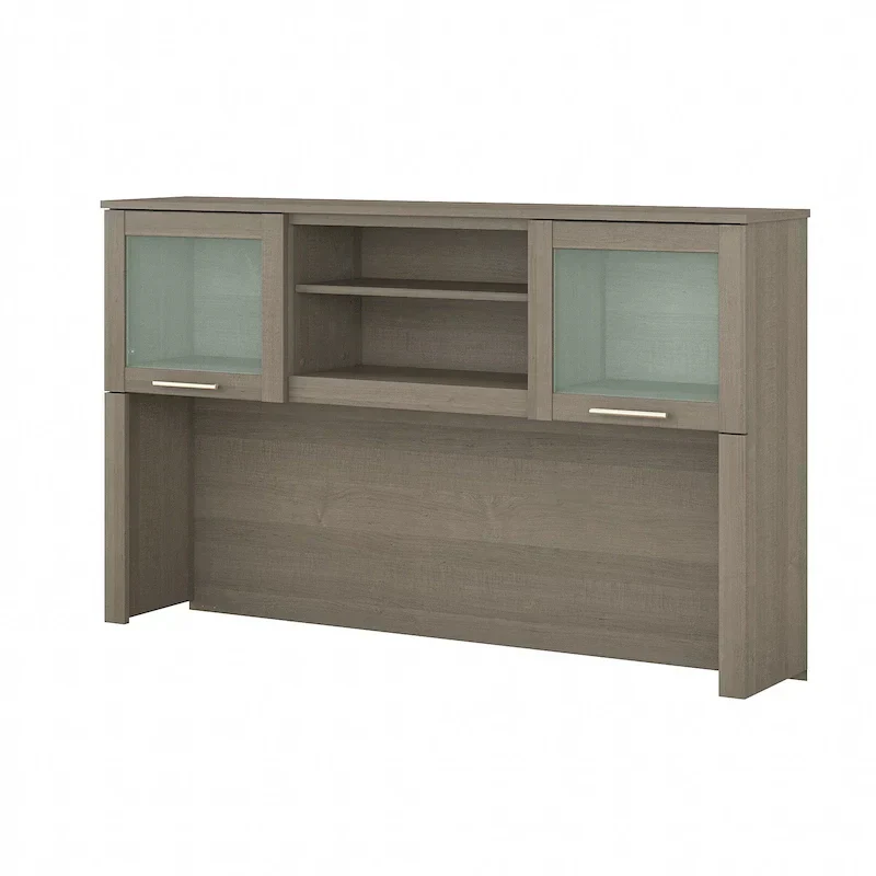 Bush Furniture Somerset Ash Gray 60-Inch Hutch for L-Shaped Desk - Dimensions: 59.09L x 12.50W x 35.69H